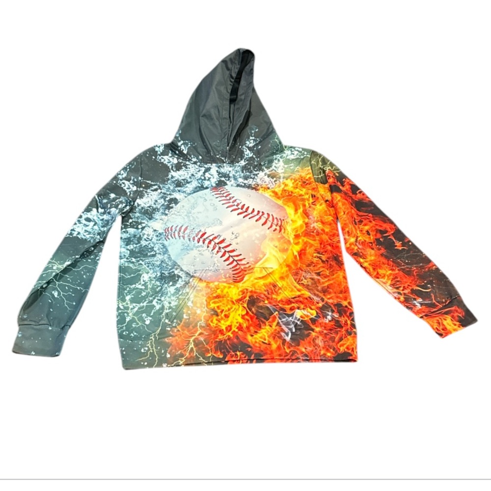 New Boys Baseball sport hooded sweatshirt sz XL